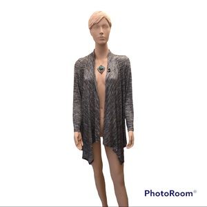 Gray wrap sweater, lightweight